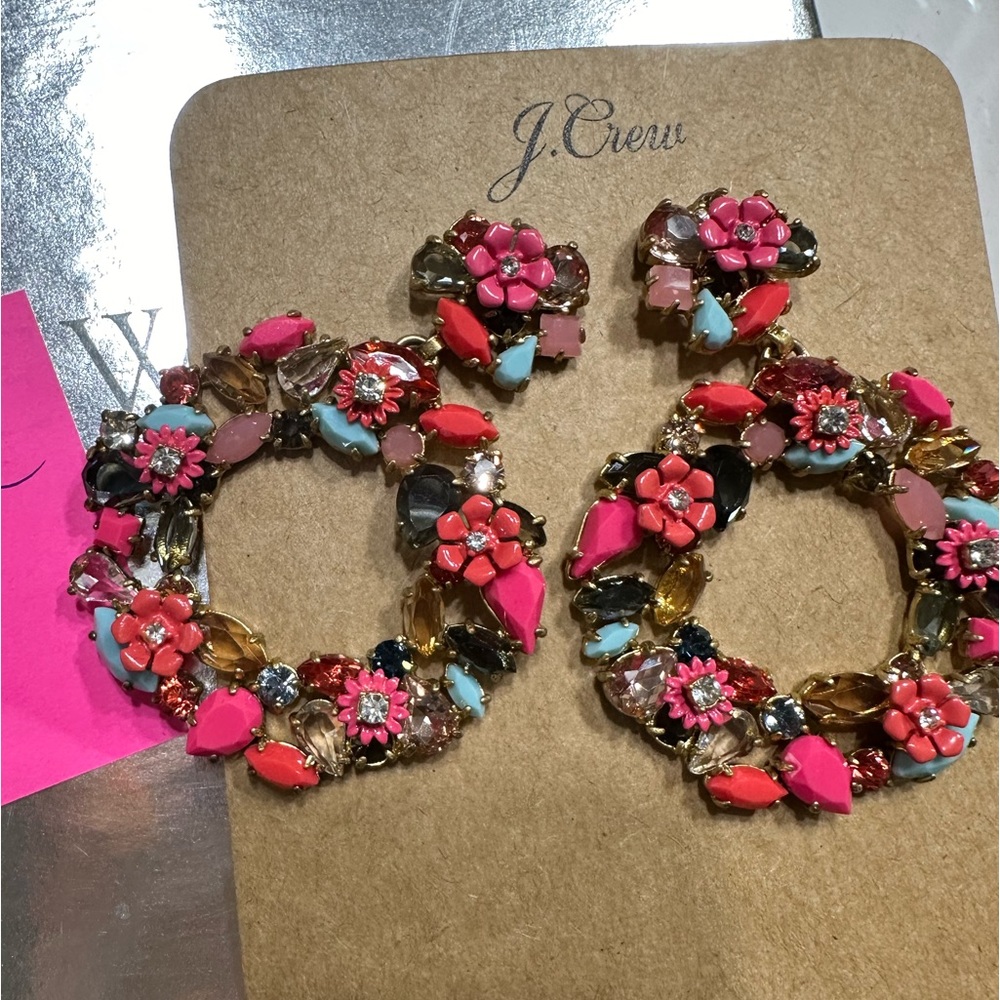 J. Crew Colorful Hoop Earrings. New.